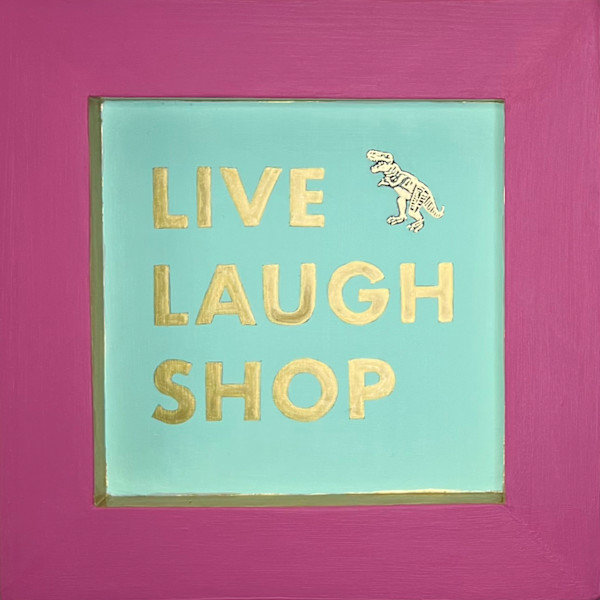 Live Laugh Love (Mint green and pink) by Colleen Critcher