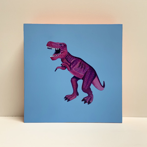 Red Violet T.Rex on Blue