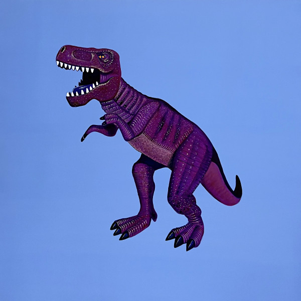 Big Rex - Red Violet on Blue Violet by Colleen Critcher