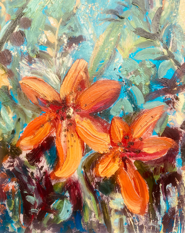 A Fleeting Explosion  - Orange Lilies by Angie Porter