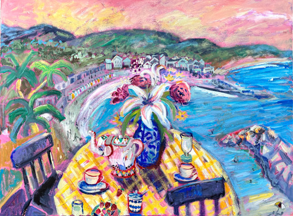 Circus Elephants for Tea at Lyme Bay by Angie Porter, Image 1.