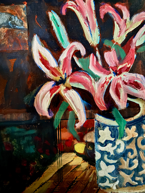 Pink Lilies Driving Me Home by Angie Porter, Image 1.