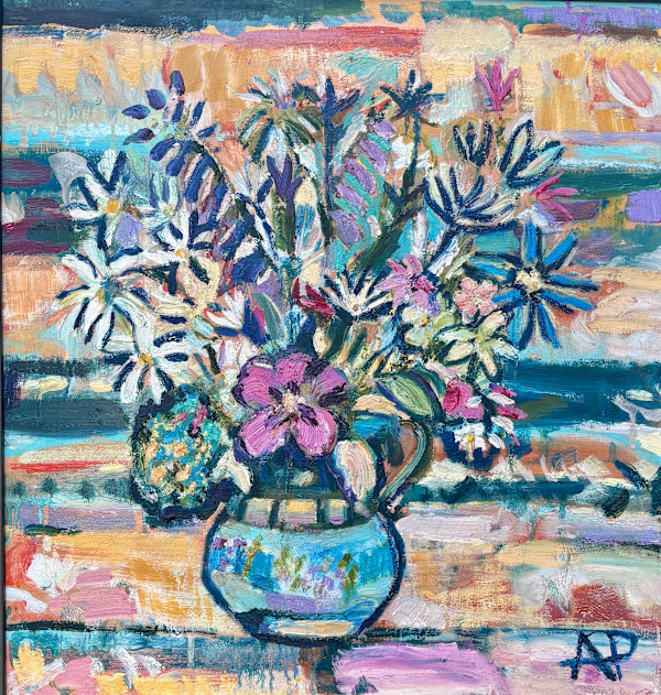 Waiting for You with Flowers by Angie Porter