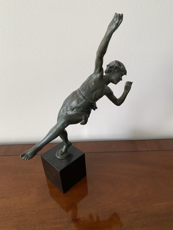 French Bronze of a Dancer on Black Marble Plenth