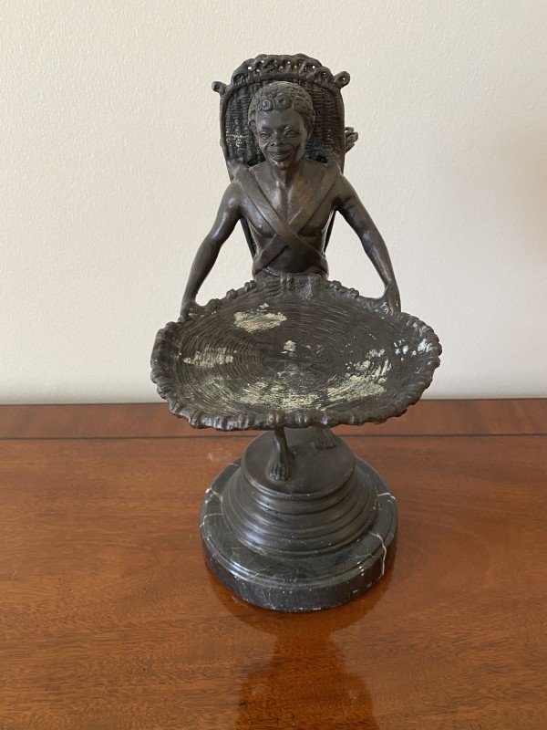 Patinated Bronze Blackamoor Carrying a Tray