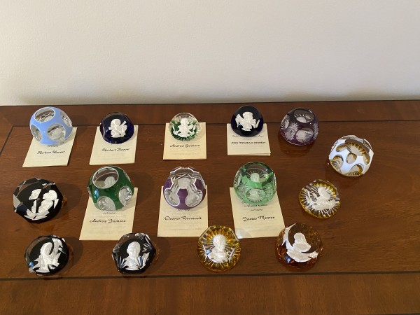 Collection of 21 Baccarat Sulphides Paperweights