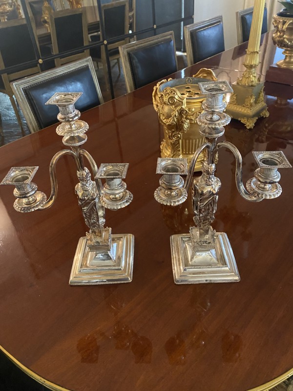 Hungarian Sterling Silver Candle Holders