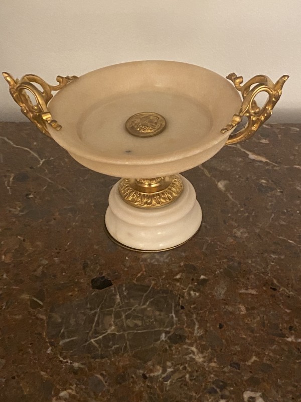 Alabaster and Gilt Bronze Tazza