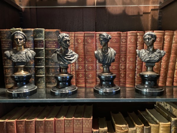 Set of Four Bronze Statutes on Marble Plinths