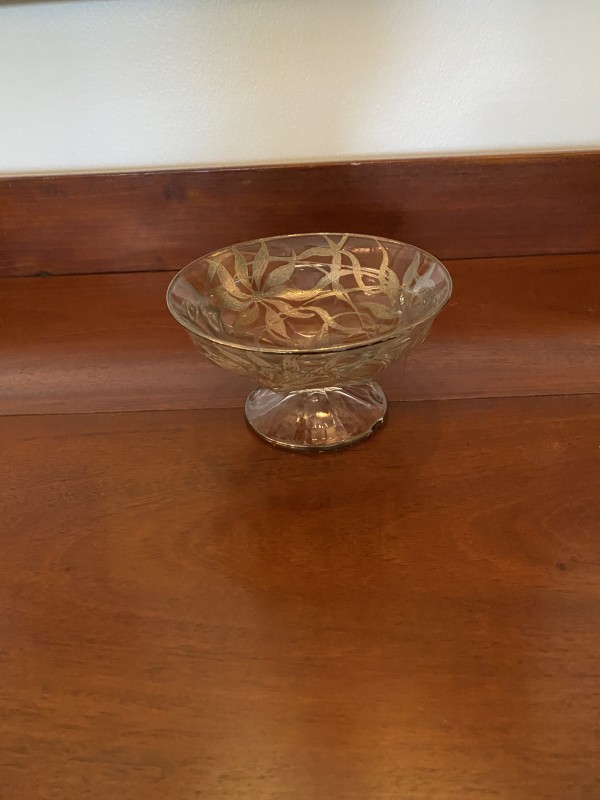 Crystal Compote with Silver Leaf