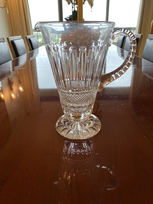 Hand Cut Crystal Water Pitcher - Excellent Brilliancy