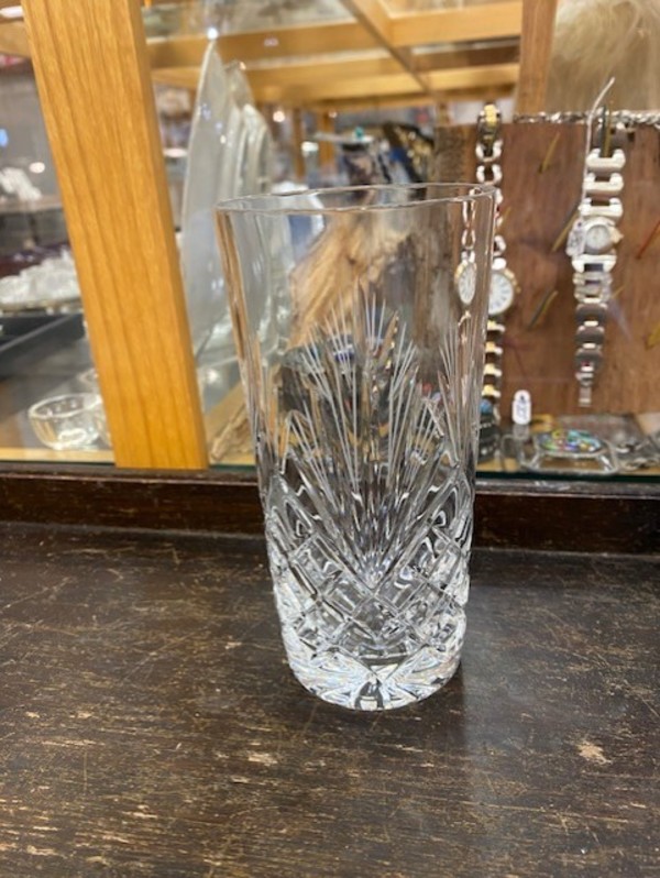 Set of Eight Crystal Hand Cut Hi-Ball Glasses