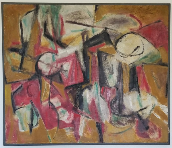 Untitled Yellow, Green, and Red Geometric Shapes* by Harry Lum