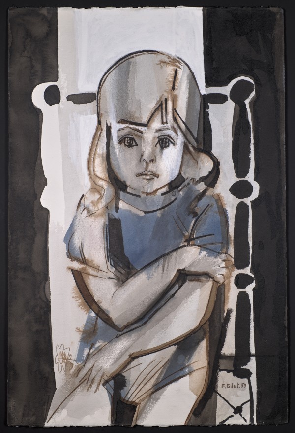 Aurélia in Blue with Daisy by Françoise Gilot