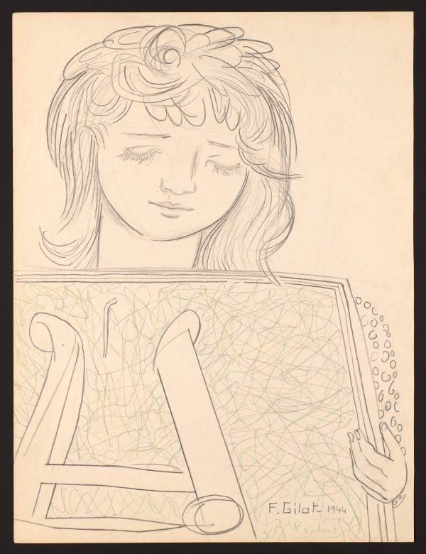 Pauline Denis at Work at School of Fine Arts (Paris) by Françoise Gilot