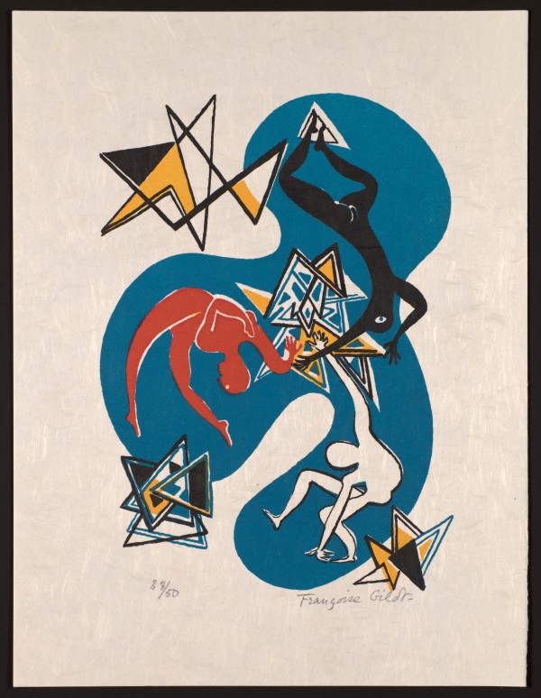 Plate 3 from "Sur La Pierre: Poems and Lithographs" by Françoise Gilot
