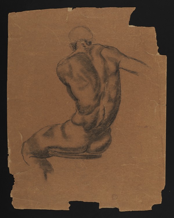 Seated Male Nude by Ann Brockman