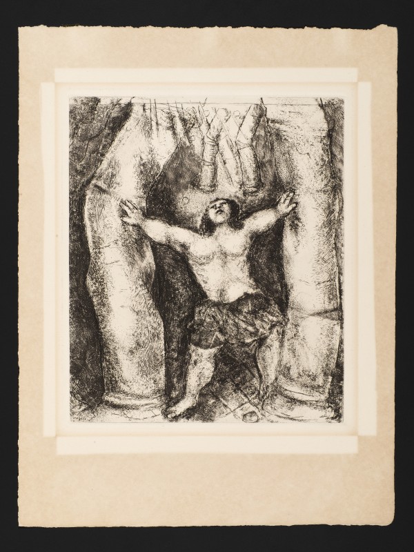 Samson Overturns the Columns (from the Bible Series Portfolio) by Marc Chagall