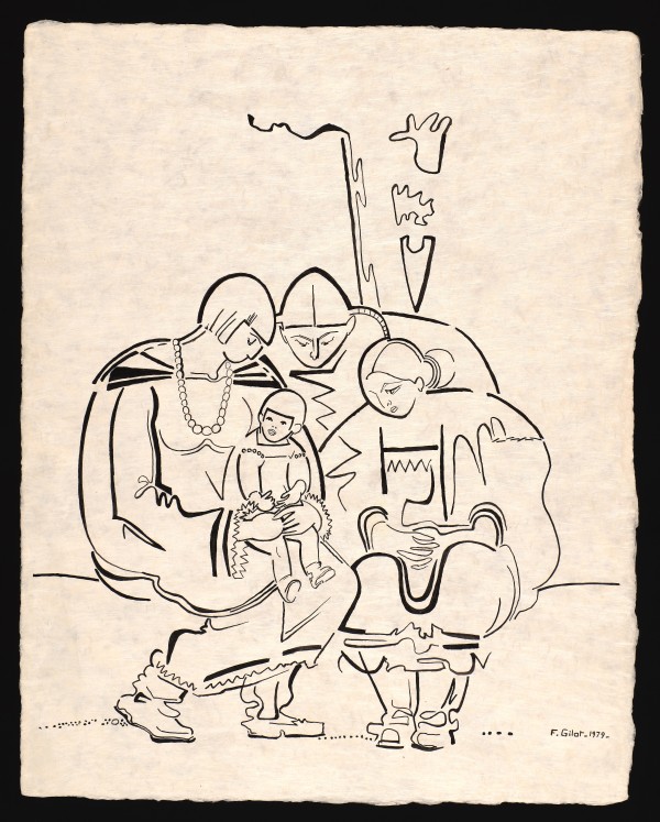 Maria Martinez and Family at Idyllwild by Françoise Gilot