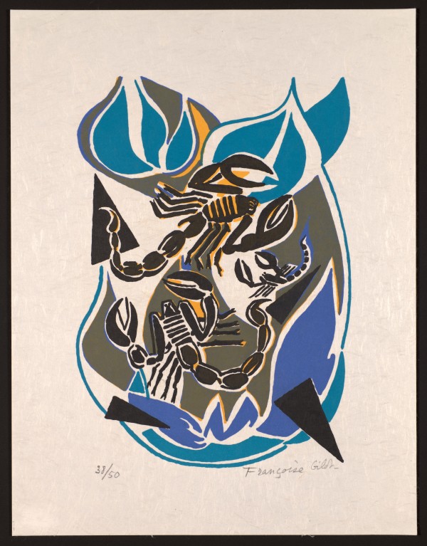 Plate 10 from "Sur La Pierre: Poems and Lithographs" by Françoise Gilot