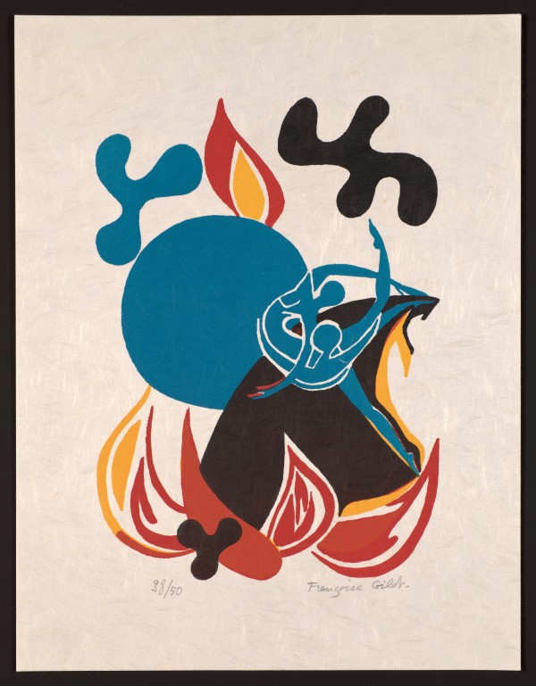 Plate 7 from "Sur La Pierre: Poems and Lithographs" by Françoise Gilot