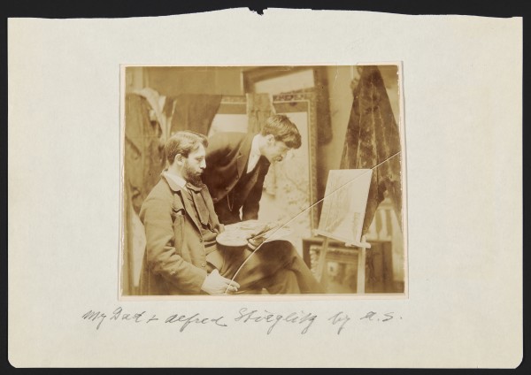 [Self-portrait with Frank Herrmann at the easel] by Alfred Stieglitz