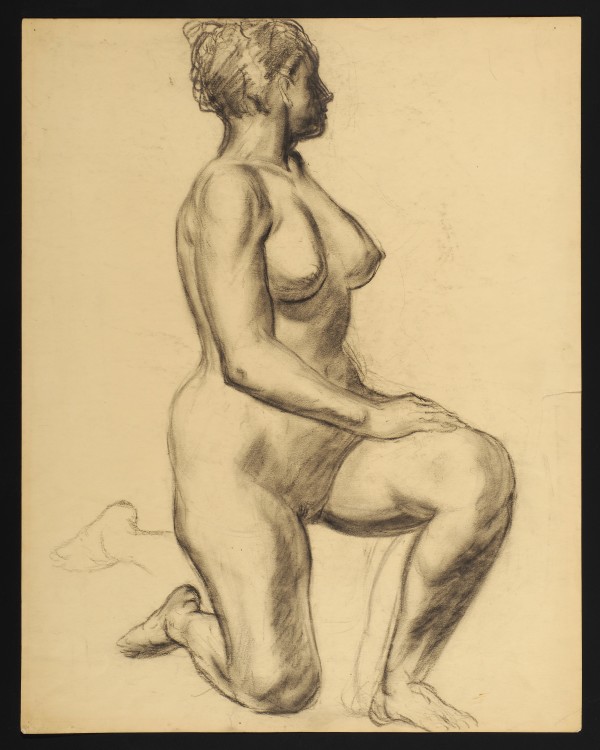 Kneeling Nude by Ann Brockman