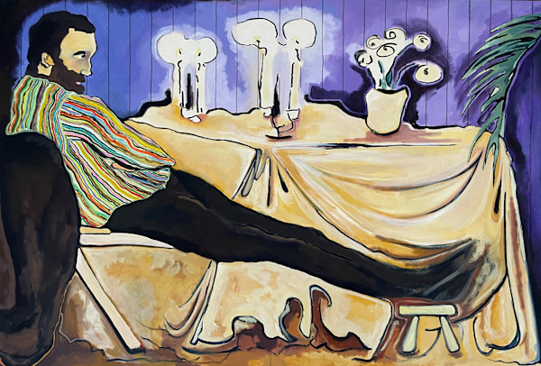 A Man Sits Alone at a Table by Isis Hockenos, Image 1.