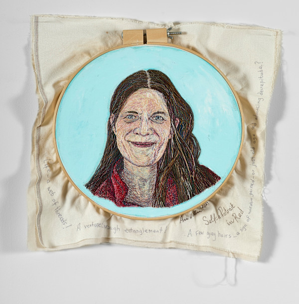 Self-a Portrait in Red by Ann Vollum