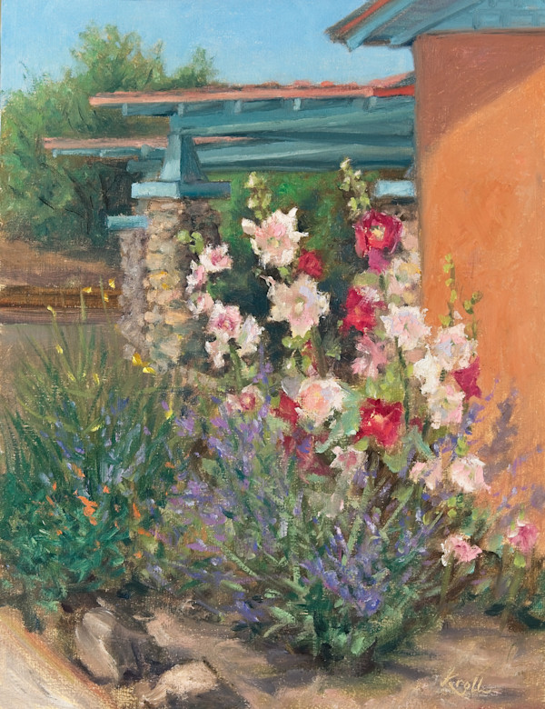 Neighborhood Hollyhocks by Deanne Kroll