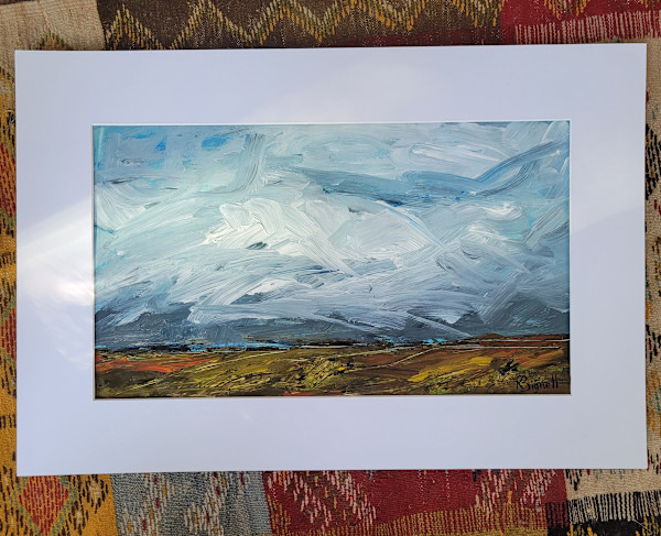 Fields of Rust and Yellow Under a Cloudy Blue Sky by Kathleen Bignell