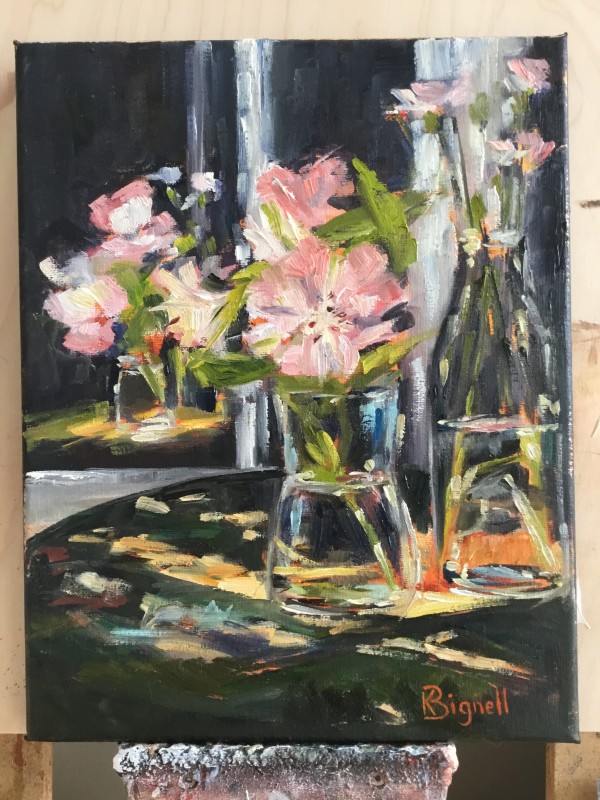 Flowers and glass by Kathleen Bignell