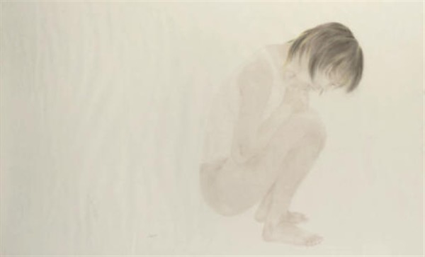 Girl Crouching by Xu Hualing