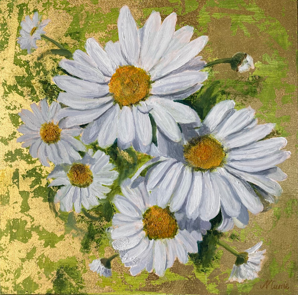 Dizzy Daisies on Gold by Nicola Currie