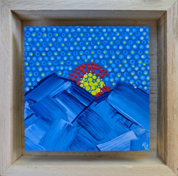 Shadow Box Painting - CO Dots and Patches #2 by Rachael LaMielle