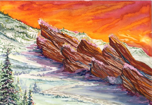 Red Rocks Fire and Ice by Rachael LaMielle