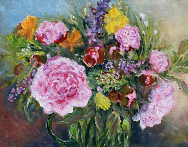 Early Flowers with Peonies by Terrill Welch