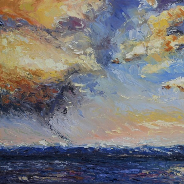 Evening Thunderclouds Over The Strait of Georgia by Terrill Welch 