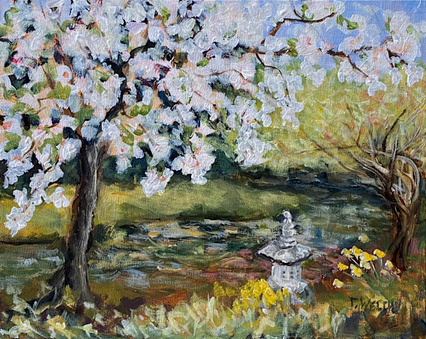 Plum Blossoms by the Pond by Terrill Welch, Image 1.