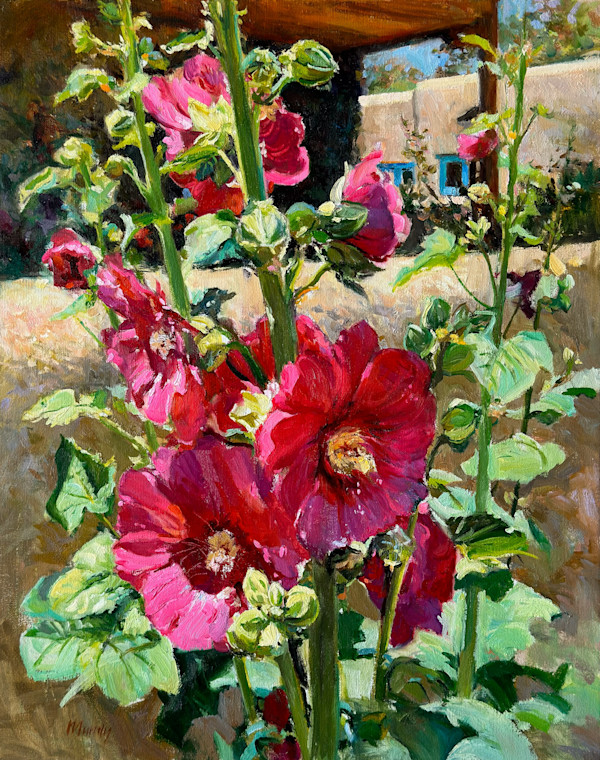 Summer Hollyhocks by Daniel Mundy