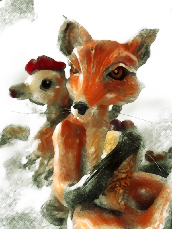A Fox in the Hen House (Digital Print) by Marie Young