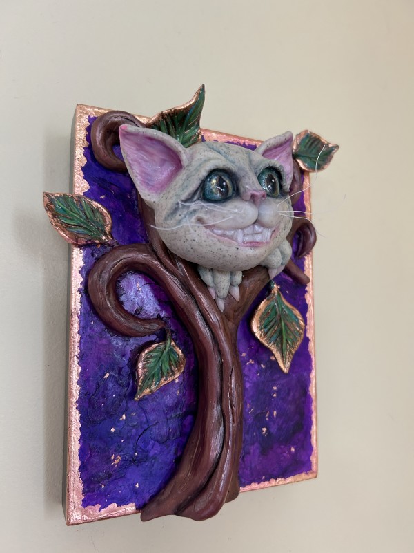 Grin: Cheshire Cat Wall Relief by Marie Young