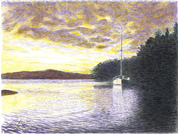 Dawn Sailboat by Peter F. Snyder III