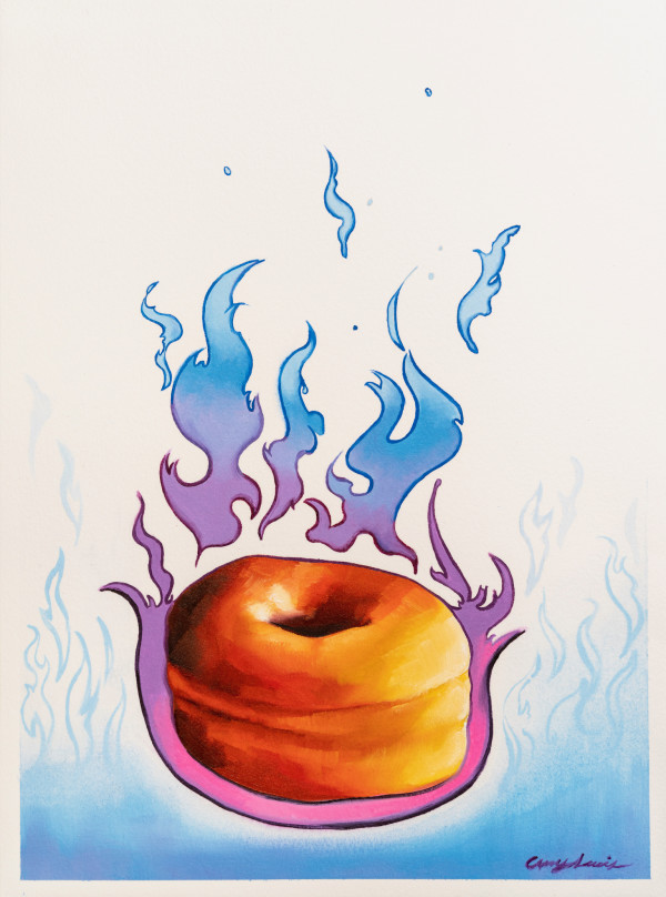Flaming Donut by Amy Lewis