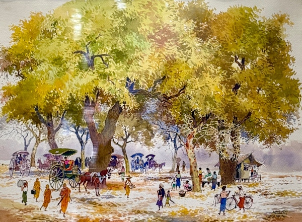 Village Horse Carts (2020) by Maung Thiha
