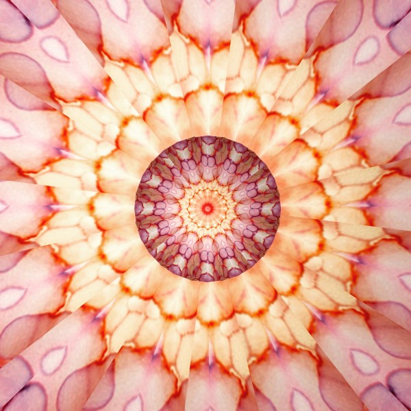 Soft Pink Kaleidoscope (RedBubble Print) by Melissa Flattery