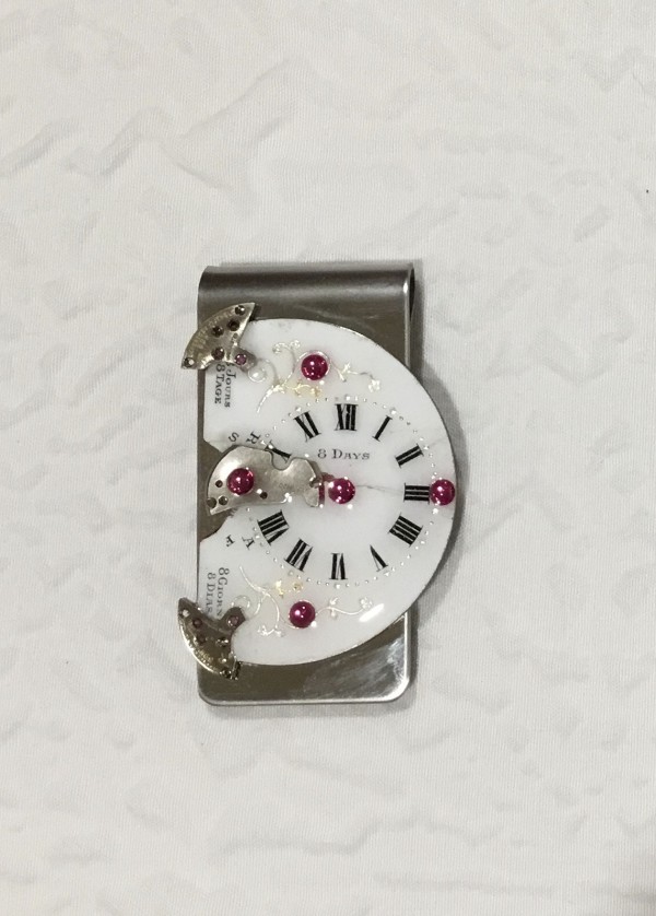 Antique Pocket Watch Dial, Unusual Half-moon Dial by Melissa Flattery