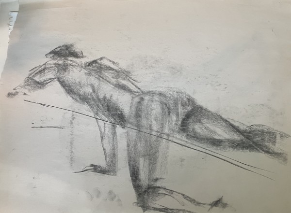 Short Pose Charcoal Study by Audrey Laine Studios