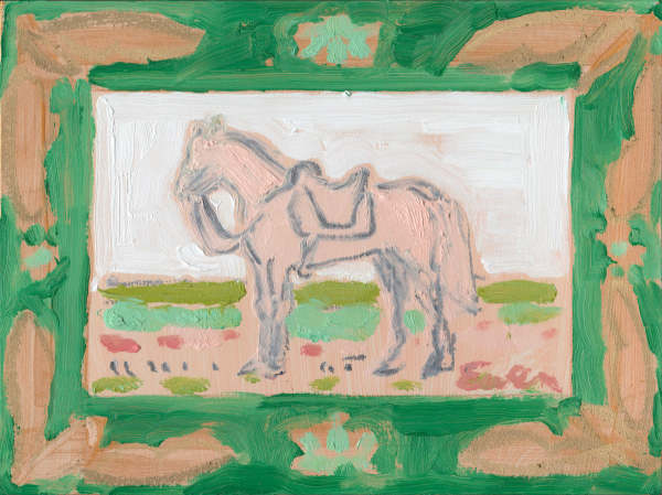 Tiny Horse with Green Frame by Anne-Louise Ewen