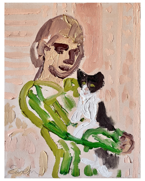 Cat Painting: I Think I'd Rather Have A Cat by Anne-Louise Ewen